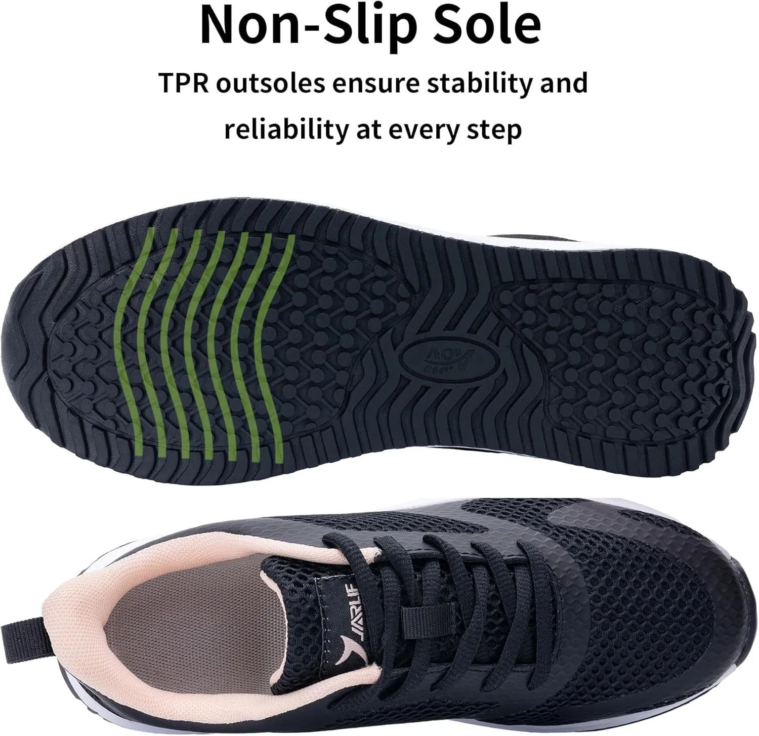 Autper Womens Air Walking Shoes Arch Support Orthotic Plantar Fasciitis Tennis Sneakers Comfortable Non Slip Shoes for Women Size 6-11