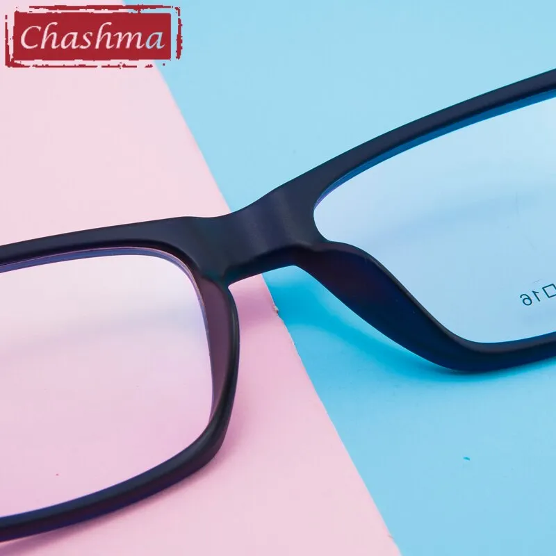 Chashma Men's Full Rim Square Tr 90 Titanium Sport Eyeglasses 8206