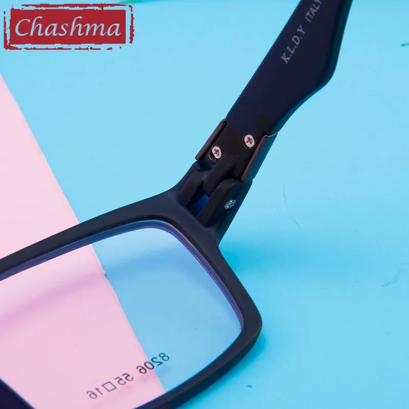 Chashma Men's Full Rim Square Tr 90 Titanium Sport Eyeglasses 8206