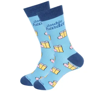 Double Header Baseball Beer Socks