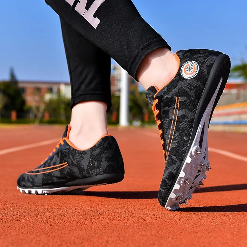 GEXECEUSS Mens Track and Field Shoes for Running Training - Youth Racing Spike Shoes - Professional Sprint Sport Sneakers