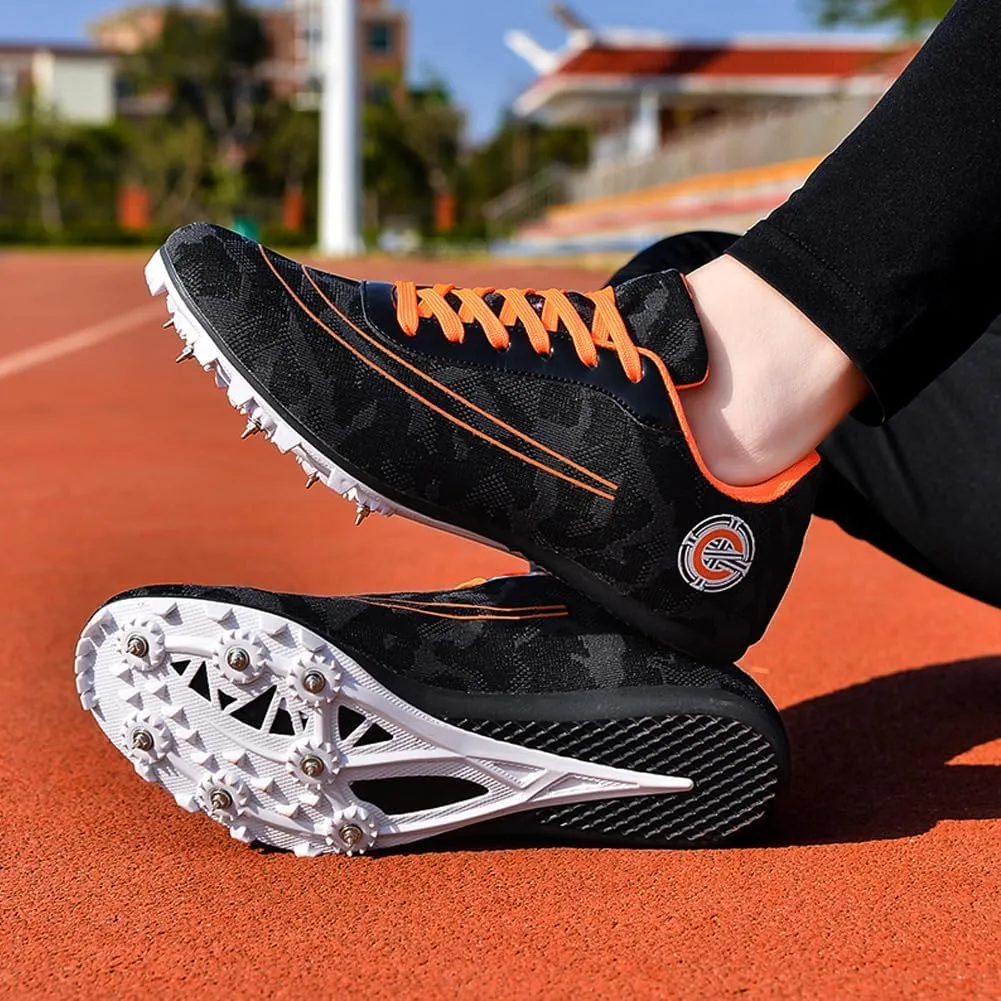 GEXECEUSS Mens Track and Field Shoes for Running Training - Youth Racing Spike Shoes - Professional Sprint Sport Sneakers