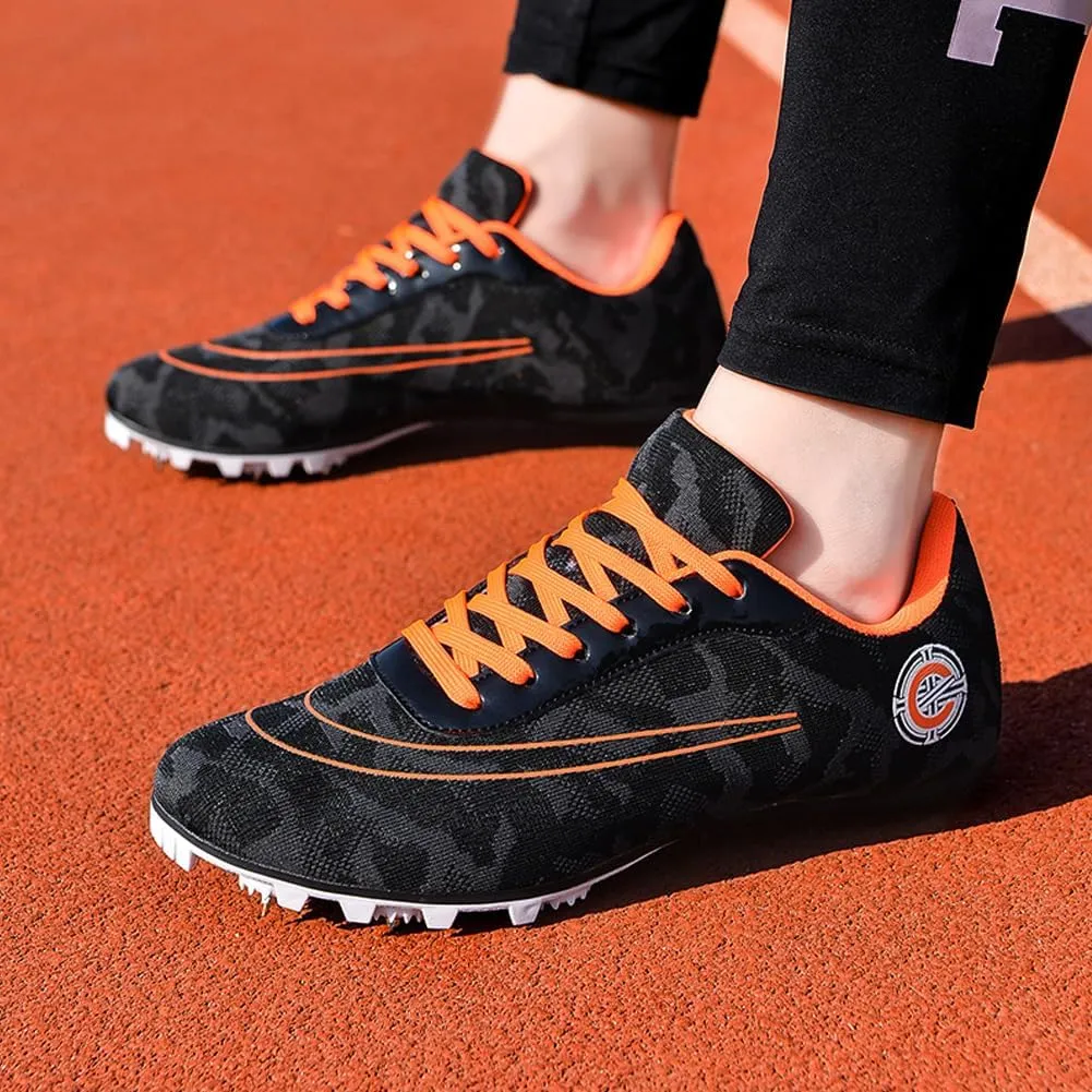 GEXECEUSS Mens Track and Field Shoes for Running Training - Youth Racing Spike Shoes - Professional Sprint Sport Sneakers