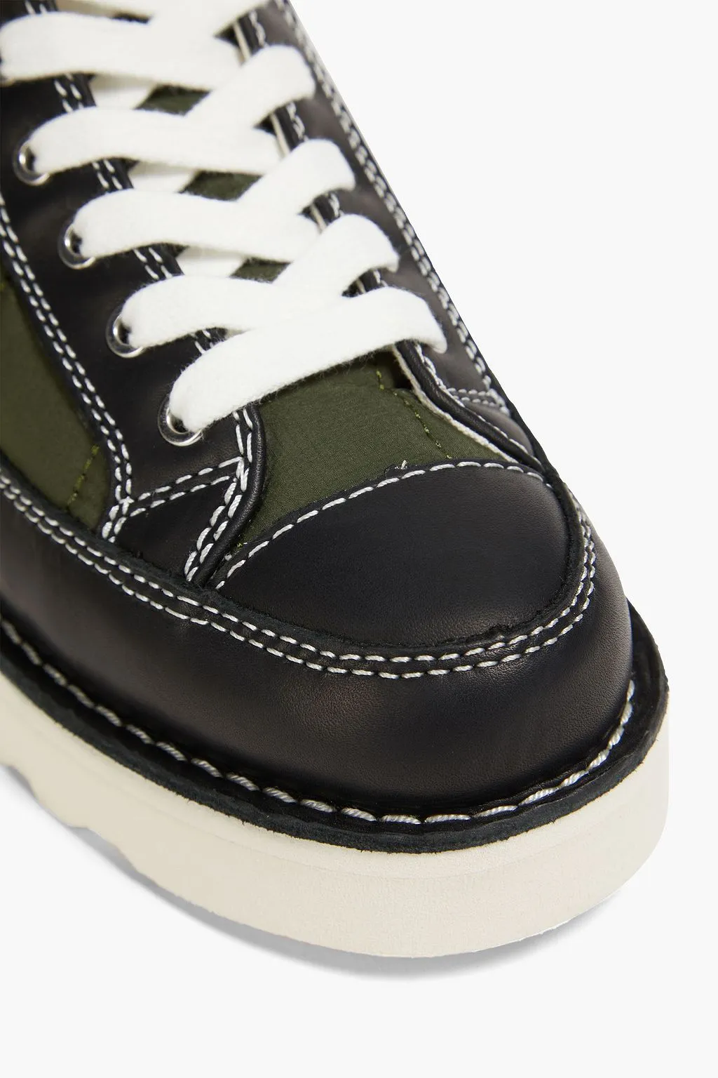 GOOD NEWS Quilted Ripstop Roopa Boots and Leather Ankle Boots, Green