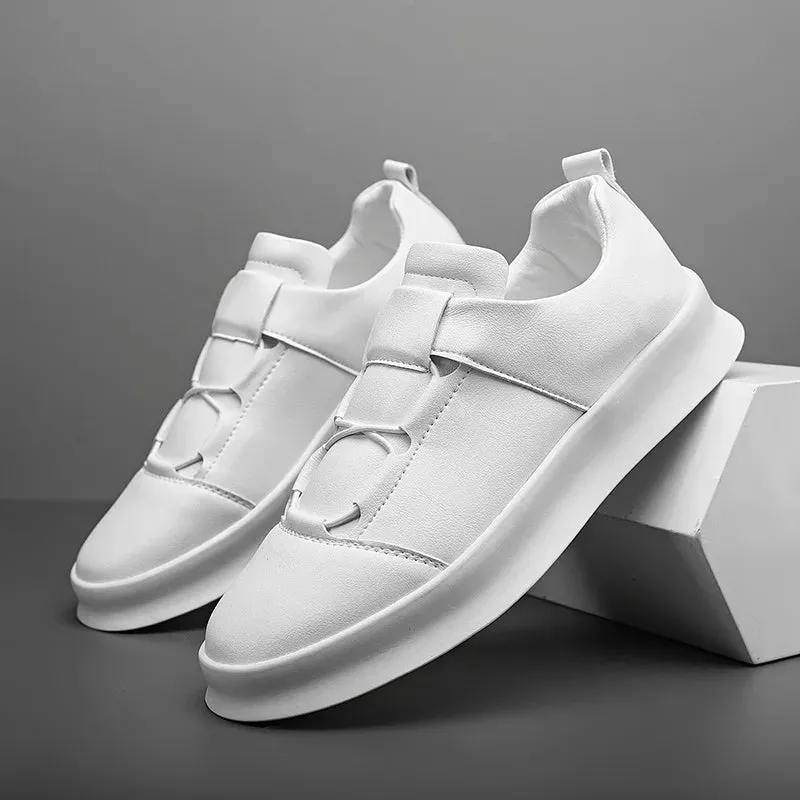 Hnzxzm Cowhide Leather Men's Casual Sports Shoes, Waterproof Vulcanized Shoes, Men's Foldable Sports Shoes, Outdoor Casual Sports Shoes