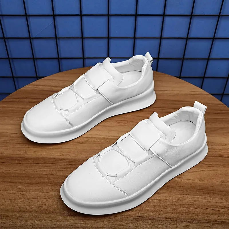 Hnzxzm Cowhide Leather Men's Casual Sports Shoes, Waterproof Vulcanized Shoes, Men's Foldable Sports Shoes, Outdoor Casual Sports Shoes