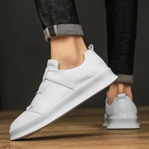 Hnzxzm Cowhide Leather Men's Casual Sports Shoes, Waterproof Vulcanized Shoes, Men's Foldable Sports Shoes, Outdoor Casual Sports Shoes
