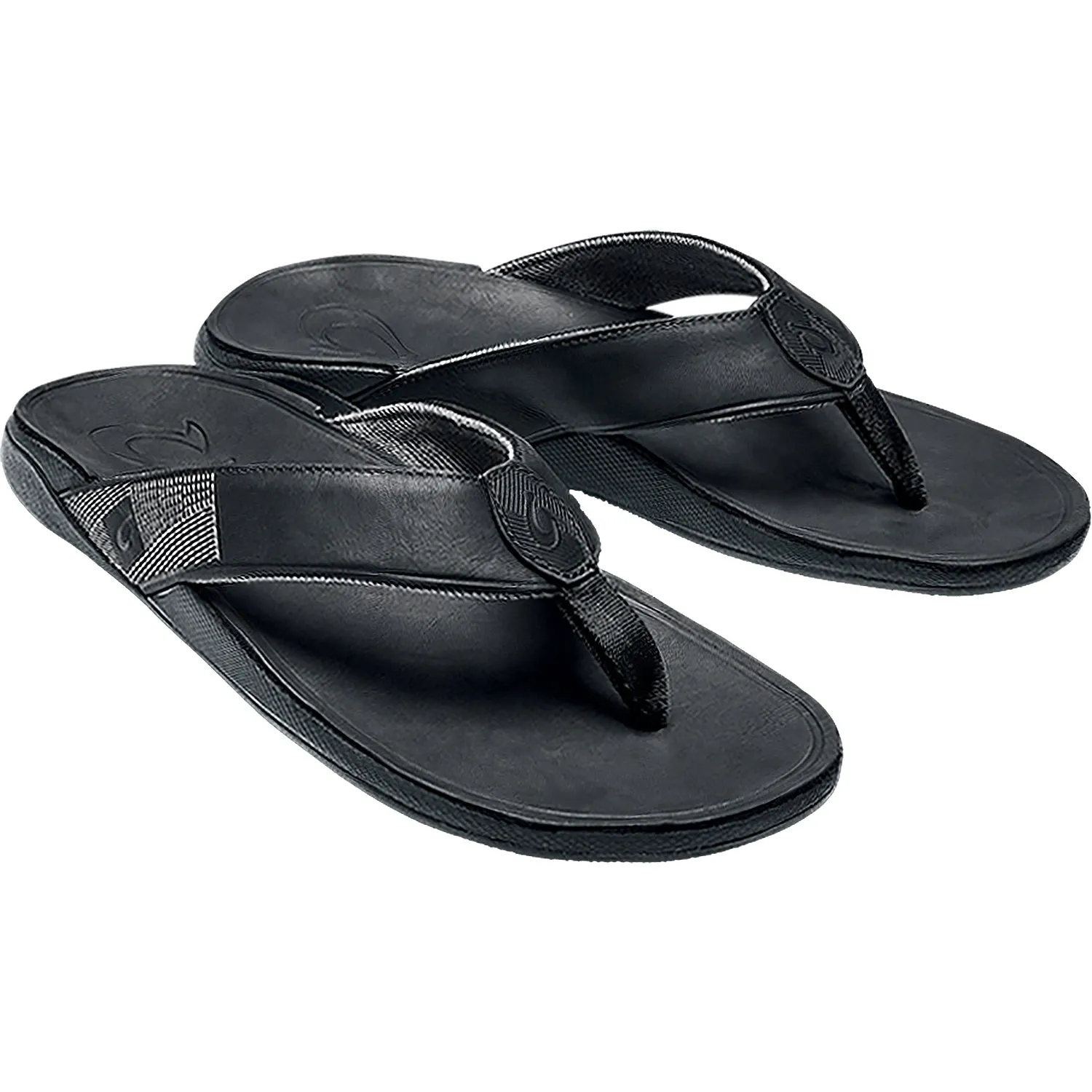 Men's OluKai Tuahine Black Leather
