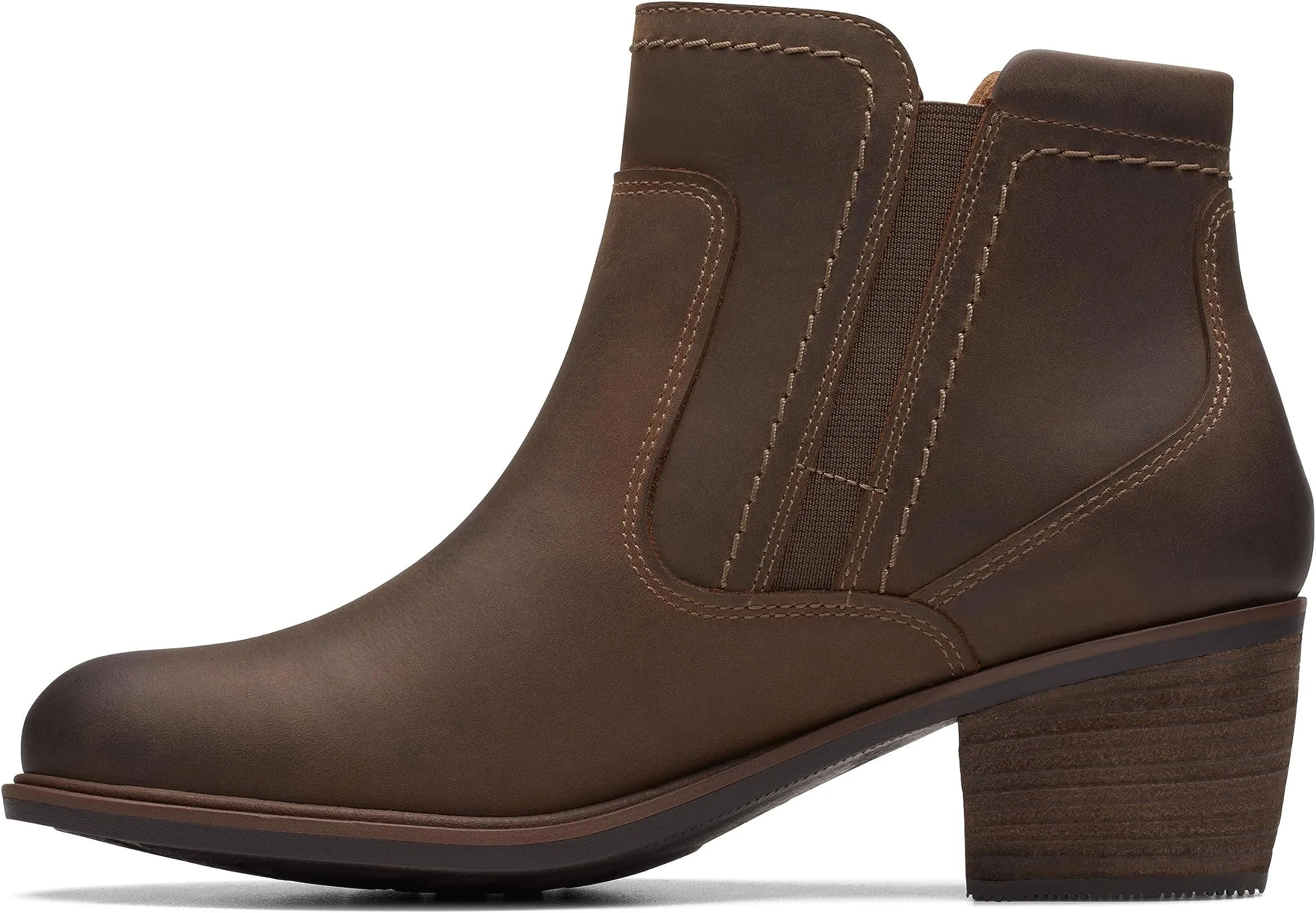 Neva Zip Waterproof Clarks Ankle Boots, Taupe Leather
