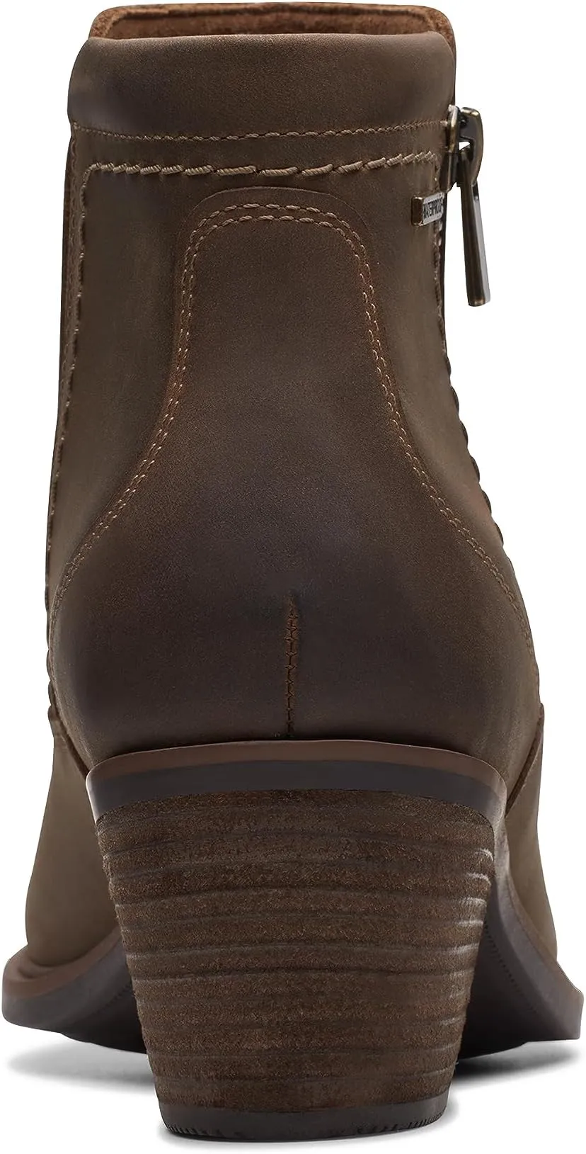 Neva Zip Waterproof Clarks Ankle Boots, Taupe Leather