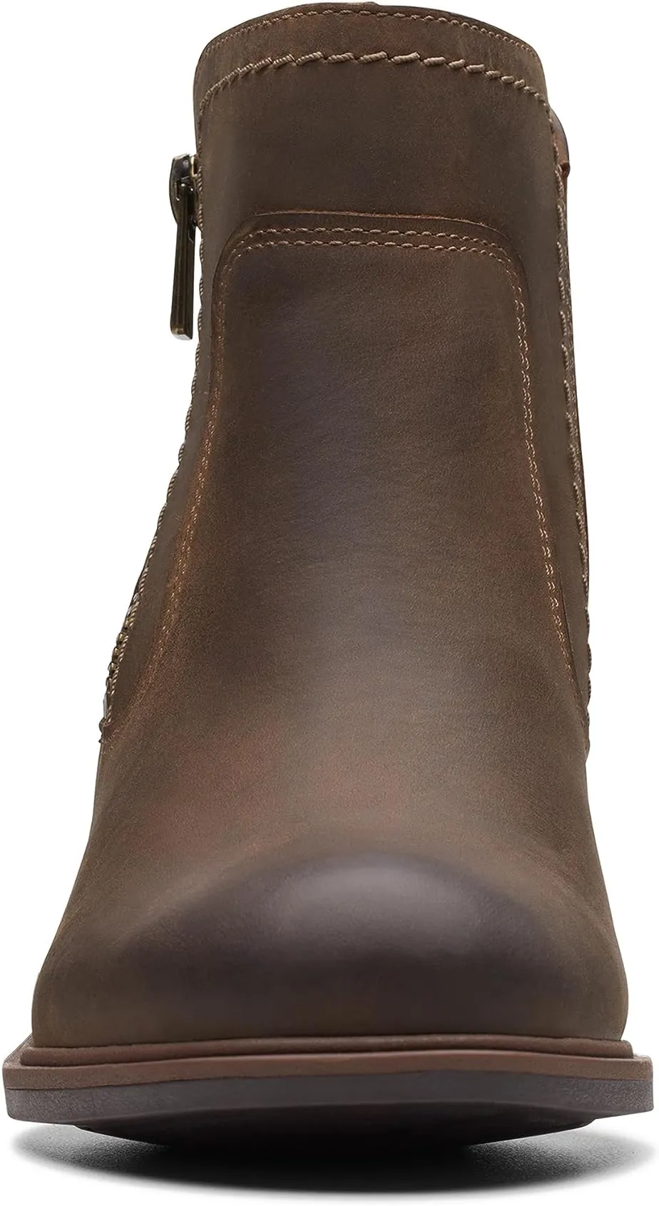 Neva Zip Waterproof Clarks Ankle Boots, Taupe Leather