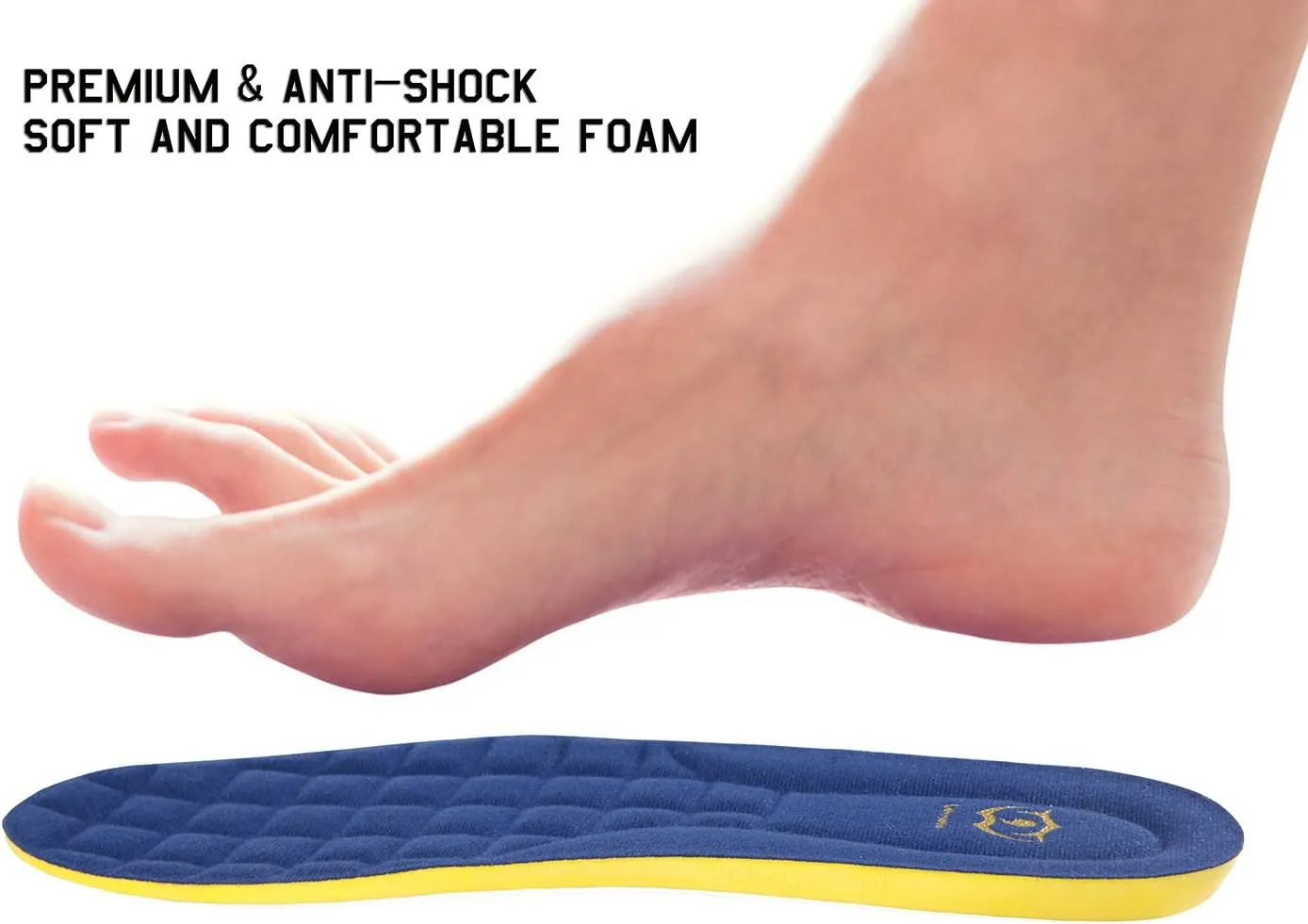 Thick Memory Foam Shoes Insert with Arch Support - Premium Cushioning Orthopedic Shoe Insoles for Heel Pain & Plantar Fasciitis, Running, Hiking, Working Men & Women (Blue Size 11)