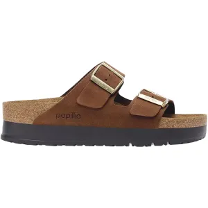 Women's Birkenstock Arizona Platform Dark Tea Nubuck