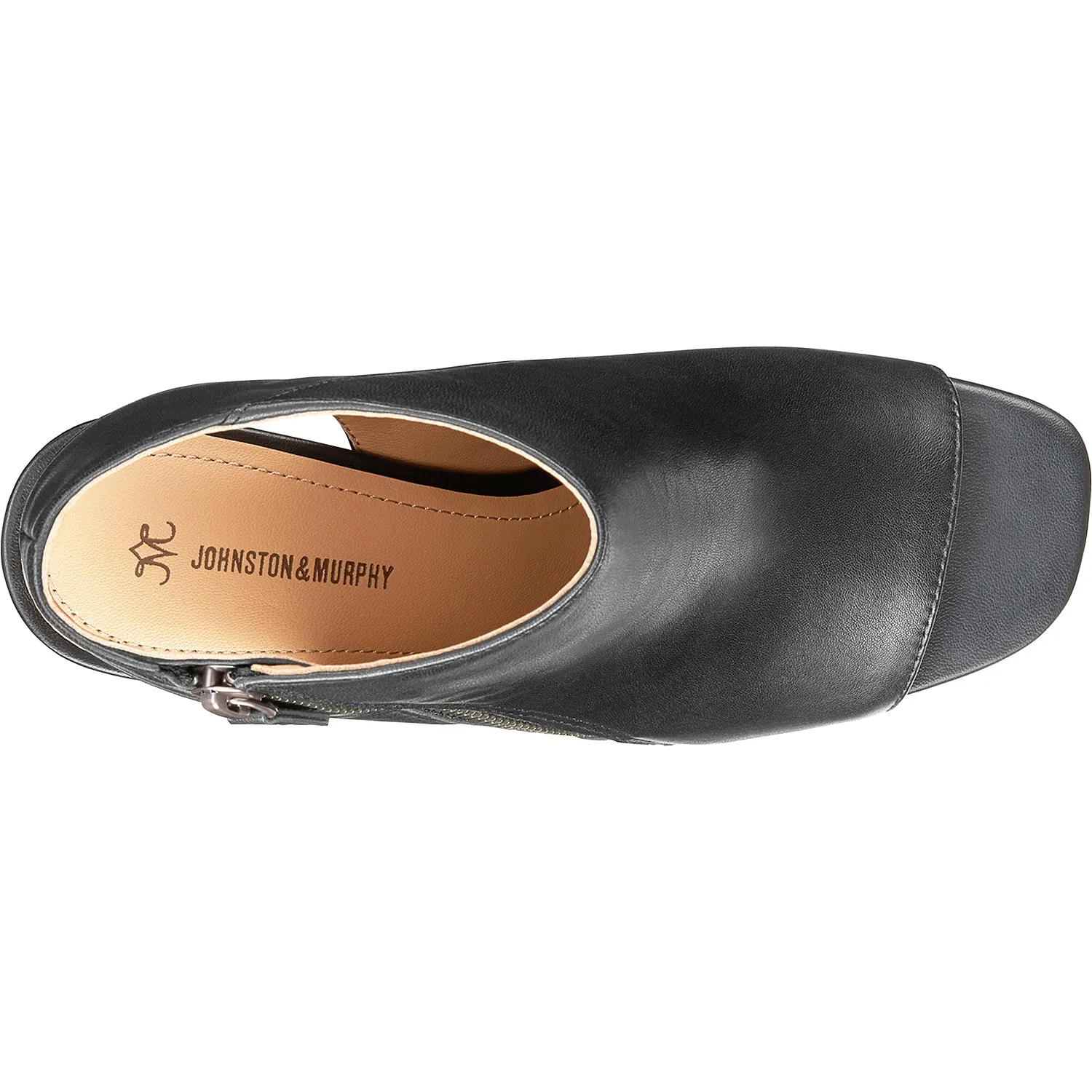Women's Johnston & Murphy Evelyn Side Zip Bootie Black Glove Leather