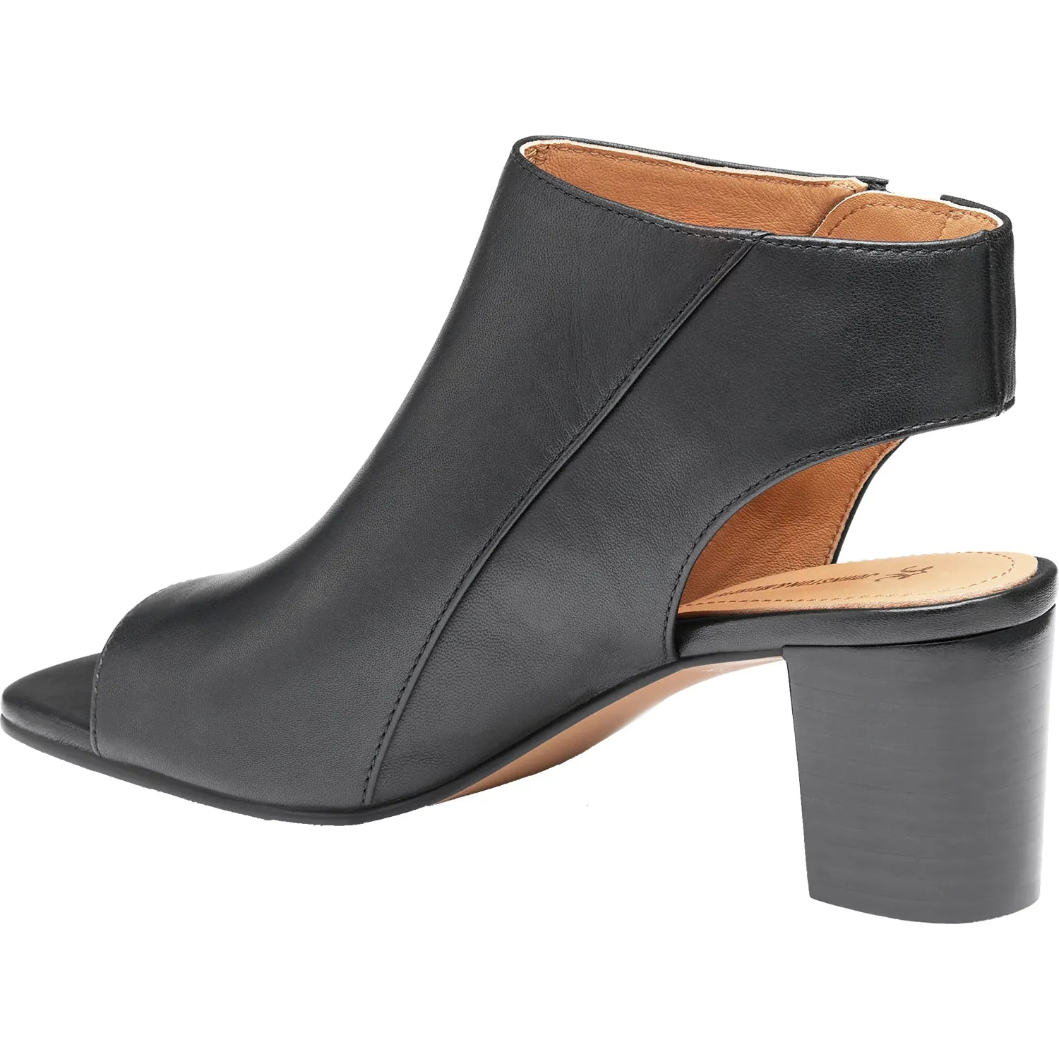 Women's Johnston & Murphy Evelyn Side Zip Bootie Black Glove Leather