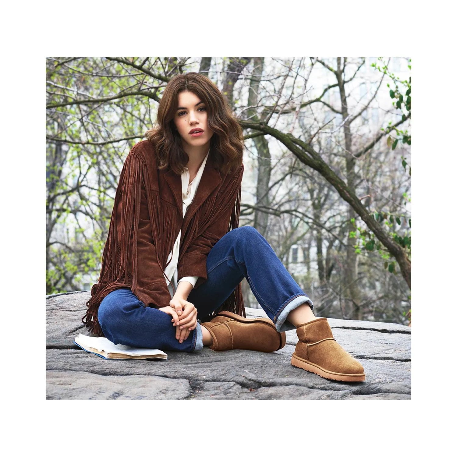 Women's UGG Classic Mini II Black Sheepskin